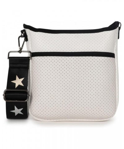 HAUTEJERI-BLANC, White Coated W, Black Accents $39.27 Crossbody Bags