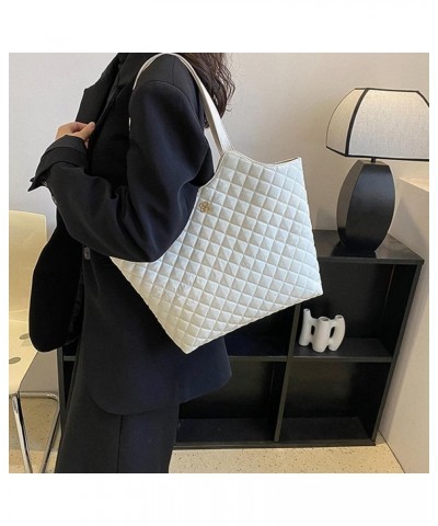 Shoulder Bags, Women Tote Bag Soft Handle Large Capacity Quilted Magnetic Button Retro Ladies Shoulder Bag Purse Black $8.62 ...