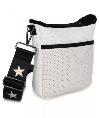 HAUTEJERI-BLANC, White Coated W, Black Accents $39.27 Crossbody Bags