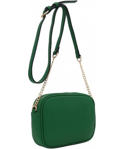 Chevron Quilted Crossbody Camera Bag with Chain Strap and Tassel Kelly Green $12.01 Crossbody Bags