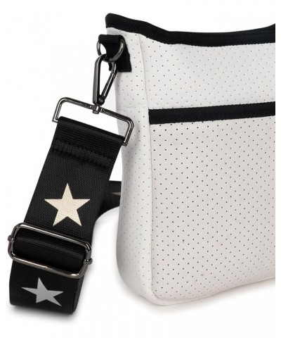 HAUTEJERI-BLANC, White Coated W, Black Accents $39.27 Crossbody Bags