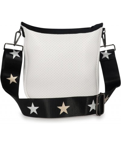 HAUTEJERI-BLANC, White Coated W, Black Accents $39.27 Crossbody Bags