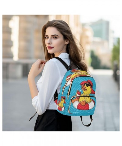 Backpack Purse for Women Funny Yellow Duck, Mini Fashion Backpack Relaxing Lightweight Casual Daypack Shoulder Bag Travel Bac...