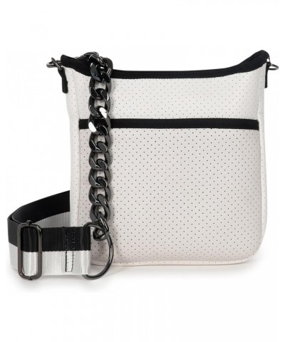 HAUTEJERI-BLANC, White Coated W, Black Accents $39.27 Crossbody Bags