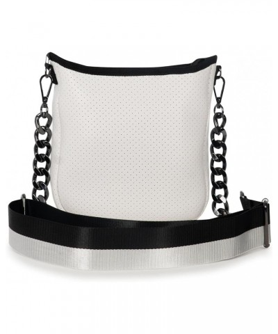 HAUTEJERI-BLANC, White Coated W, Black Accents $39.27 Crossbody Bags