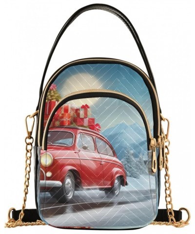 Christmas Vintage Red Car Crossbody Bags for Women Crossbody Purses Cellphone Wallet Bag with Chain Strap for Travel Women $1...