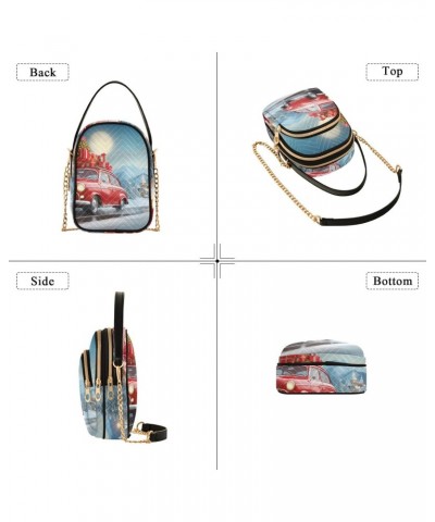 Christmas Vintage Red Car Crossbody Bags for Women Crossbody Purses Cellphone Wallet Bag with Chain Strap for Travel Women $1...