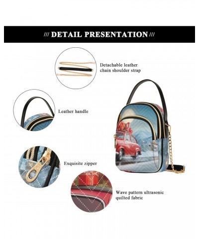 Christmas Vintage Red Car Crossbody Bags for Women Crossbody Purses Cellphone Wallet Bag with Chain Strap for Travel Women $1...