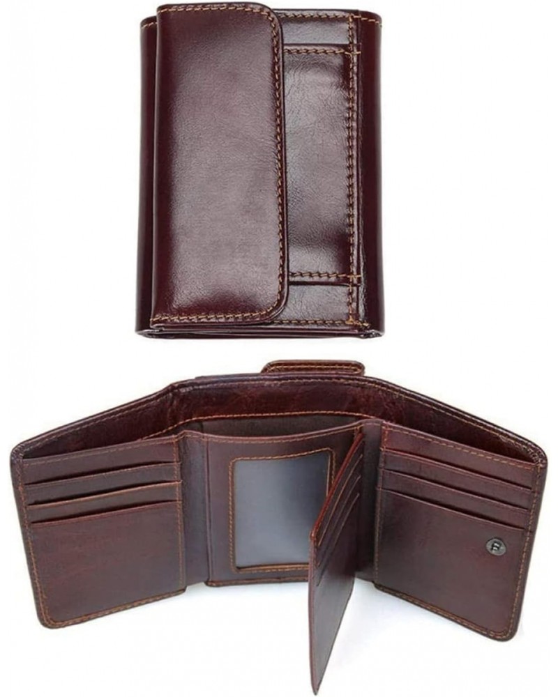 Wallet Blocking Anti Theft Three Fold Business Card Holder Man Purse Leather Wallets for Men $48.32 Wallets