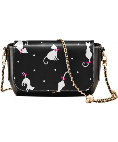 Cute Cats Black Crossbody bags for Women Small Crossbody Purses with Chain Strap Cell Phone Purse Shoulder Handbags for Women...