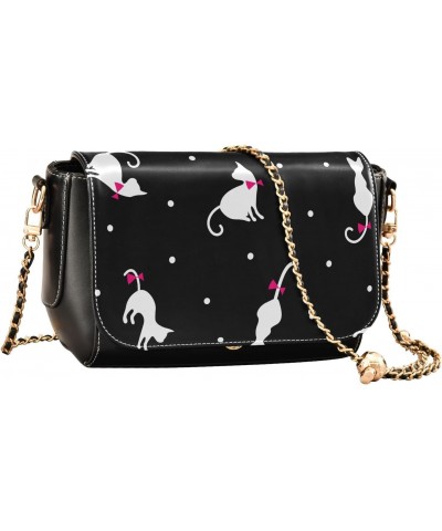 Cute Cats Black Crossbody bags for Women Small Crossbody Purses with Chain Strap Cell Phone Purse Shoulder Handbags for Women...