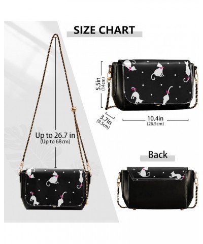 Cute Cats Black Crossbody bags for Women Small Crossbody Purses with Chain Strap Cell Phone Purse Shoulder Handbags for Women...