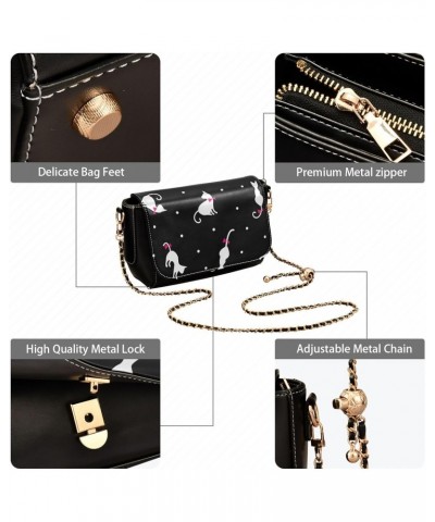 Cute Cats Black Crossbody bags for Women Small Crossbody Purses with Chain Strap Cell Phone Purse Shoulder Handbags for Women...