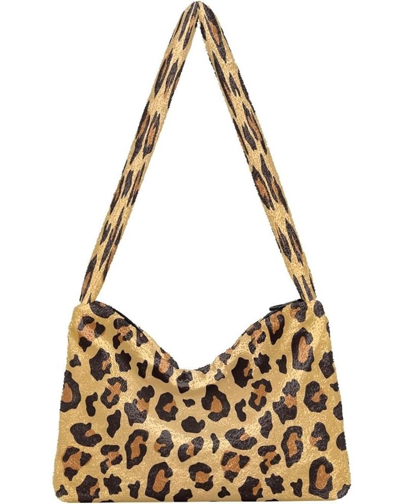 Leopard Print Design One Shoulder Purse, Fluffy Tote Women Designers Hobo Bags Leopard Animal Print2 $8.82 Totes