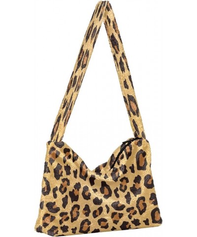 Leopard Print Design One Shoulder Purse, Fluffy Tote Women Designers Hobo Bags Leopard Animal Print2 $8.82 Totes