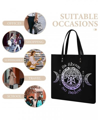 Triple Moon Goddess Wiccan Pagan Witch Women Tote Bags Top Handle Satchel Handbags PU Faux Leather Tassel Shoulder Purse $22....