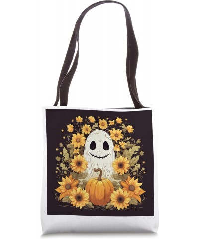 Cute Ghosts Reading Books Halloween Librarian Book Lover Tote Bag $9.45 Totes