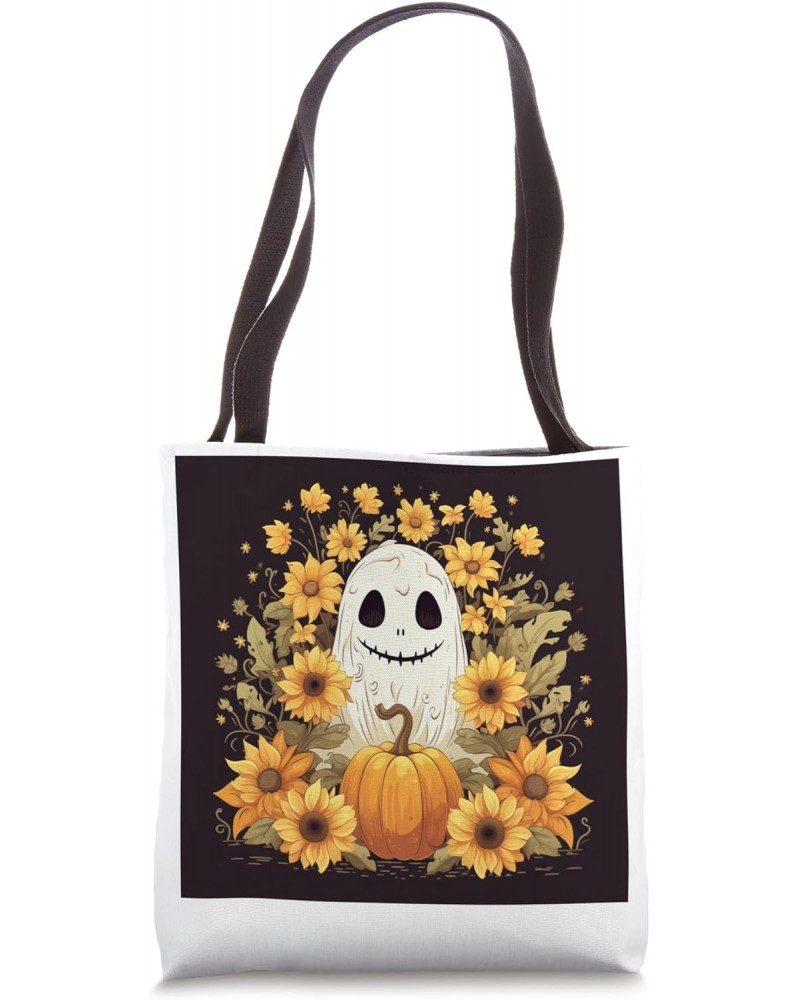 Cute Ghosts Reading Books Halloween Librarian Book Lover Tote Bag $9.45 Totes