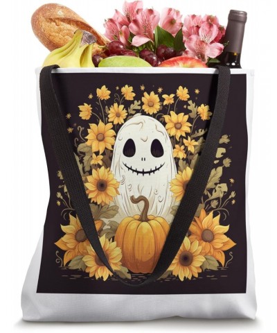 Cute Ghosts Reading Books Halloween Librarian Book Lover Tote Bag $9.45 Totes