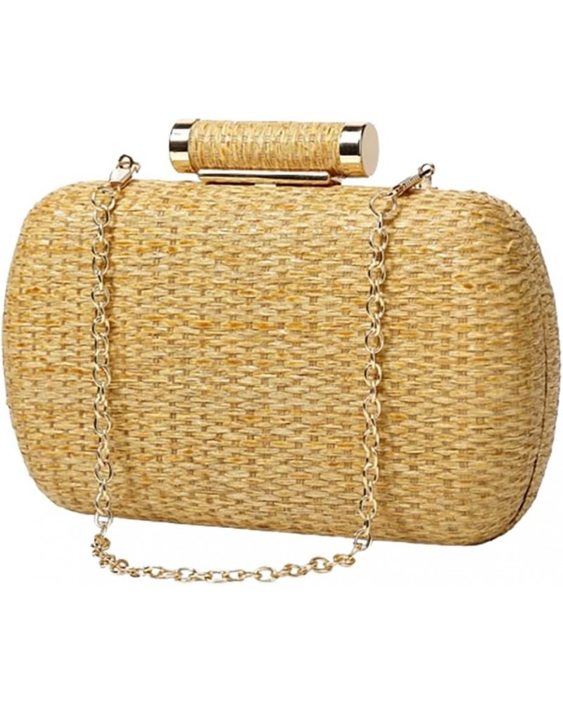 Straw Clutch Purses for Women Woven Purse Vintage Summer Straw Beach Bag Wicker Rattan Envelope Clutch for Wedding Gold $15.2...