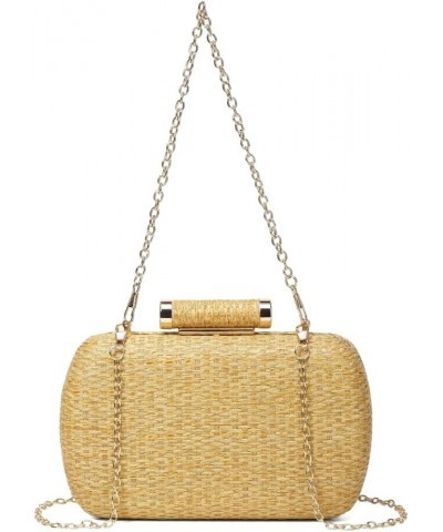 Straw Clutch Purses for Women Woven Purse Vintage Summer Straw Beach Bag Wicker Rattan Envelope Clutch for Wedding Gold $15.2...