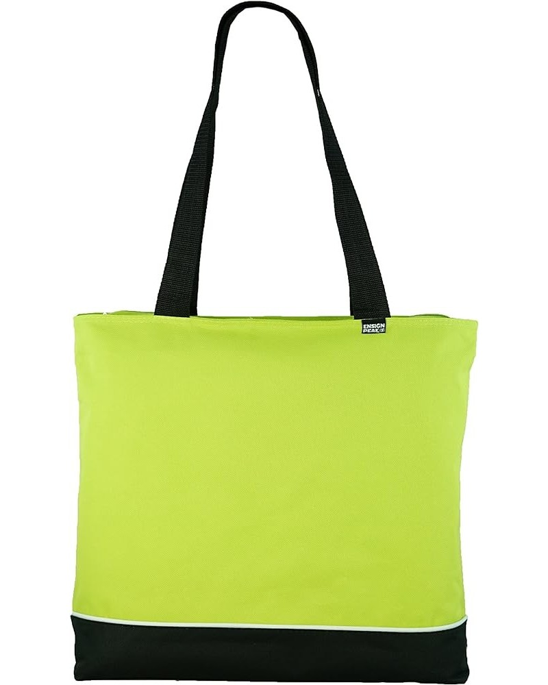 Shoulder Tote Bag with Zipper Lime $9.14 Totes