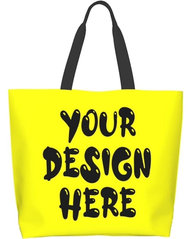 Custom Tote Bag Custom Bags With Logo Picture Travel Business Shopping Personalized Shoulder Bag For Women Yellow $11.54 Totes