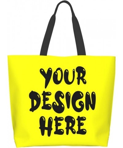 Custom Tote Bag Custom Bags With Logo Picture Travel Business Shopping Personalized Shoulder Bag For Women Yellow $11.54 Totes