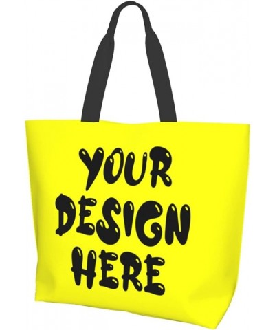 Custom Tote Bag Custom Bags With Logo Picture Travel Business Shopping Personalized Shoulder Bag For Women Yellow $11.54 Totes