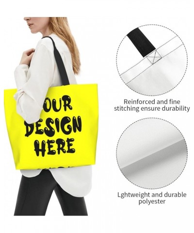 Custom Tote Bag Custom Bags With Logo Picture Travel Business Shopping Personalized Shoulder Bag For Women Yellow $11.54 Totes