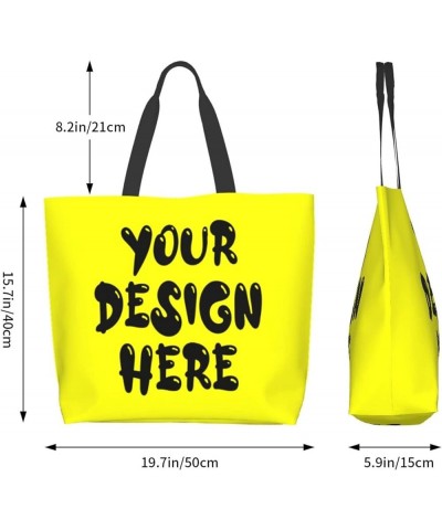 Custom Tote Bag Custom Bags With Logo Picture Travel Business Shopping Personalized Shoulder Bag For Women Yellow $11.54 Totes