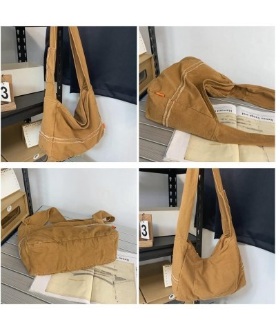 Canvas Messenger Bag Zipper Shoulder Bag for Women Trendy Hobo Bag Fashion Crossbody Bag Casual Work Shopping Brown $10.08 Ho...