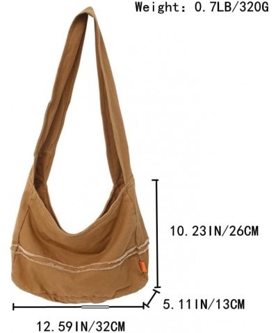 Canvas Messenger Bag Zipper Shoulder Bag for Women Trendy Hobo Bag Fashion Crossbody Bag Casual Work Shopping Brown $10.08 Ho...