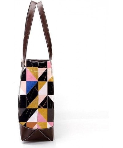 Tote Bag, Large Tote Bag, Tote Bag with Zipper, Modern Cartoon Geometric Pattern Rainbow, Tote Bags Women Design 13689 $20.63...