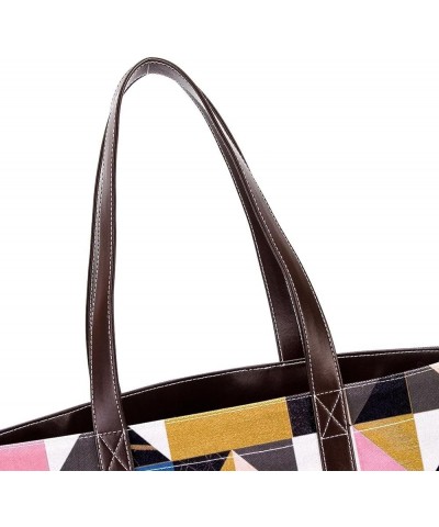 Tote Bag, Large Tote Bag, Tote Bag with Zipper, Modern Cartoon Geometric Pattern Rainbow, Tote Bags Women Design 13689 $20.63...