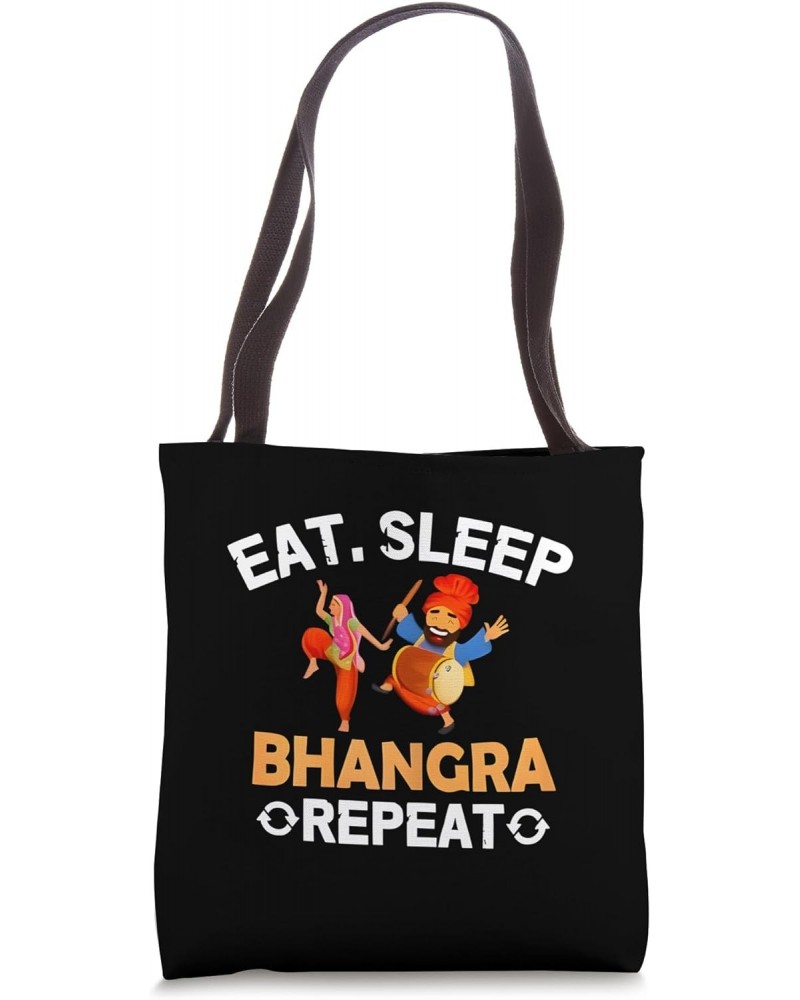 Eat Sleep Bhangra Repeat Indian Punjabi Sikhs Men Women Tote Bag $14.39 Totes