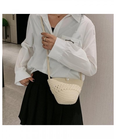 Crossbody Shoulder Bag for Women Classic Cotton Satchel Handbags Ladies Purse Hand-Woven Travel Wallet Hobo Bag Beige $15.36 ...