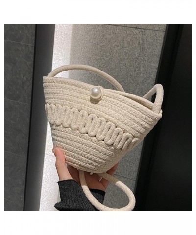 Crossbody Shoulder Bag for Women Classic Cotton Satchel Handbags Ladies Purse Hand-Woven Travel Wallet Hobo Bag Beige $15.36 ...