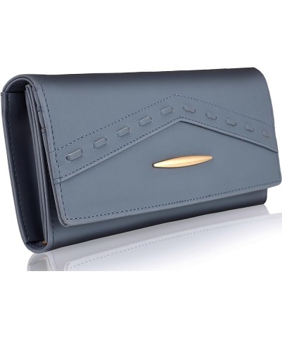 Women's and Girls Synthetic Faux-Leather Wallet Purses Clutch 6 Multiples Cards Slots, Sedona Gold, Classic Light Sky Blue $1...