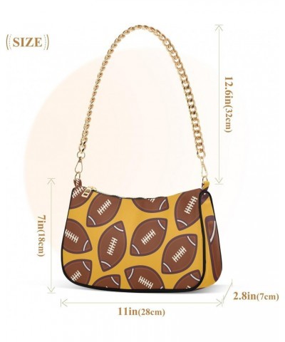 Shoulder Bag Football Cartoon Brown Women Clutch Handbag Shoulder Purch Date Chain Bag Tote Bag Spring Holiday Birthday Gift ...