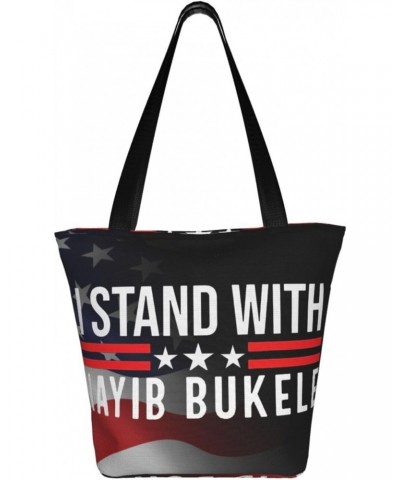 I Stands With Bukele Fashion Shoulder Bag Large Capacity For Man Or Woman $19.12 Totes