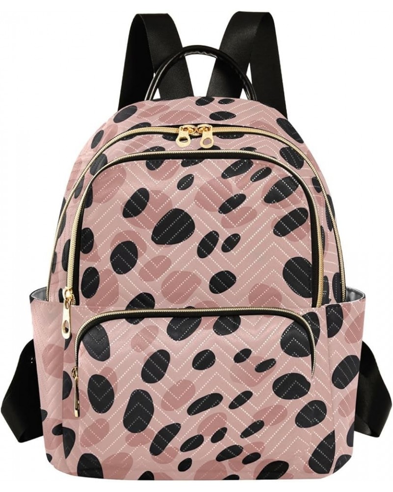 Pink Leopard Print Pattern Backpack Purse for Women Small Travel Bag Fashion Daypack M 202a3478 S(10.23"x5.11"x12.59") 202a34...