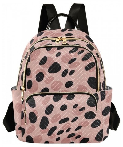 Pink Leopard Print Pattern Backpack Purse for Women Small Travel Bag Fashion Daypack M 202a3478 S(10.23"x5.11"x12.59") 202a34...