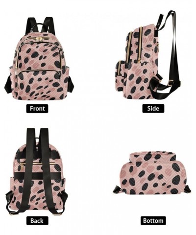 Pink Leopard Print Pattern Backpack Purse for Women Small Travel Bag Fashion Daypack M 202a3478 S(10.23"x5.11"x12.59") 202a34...