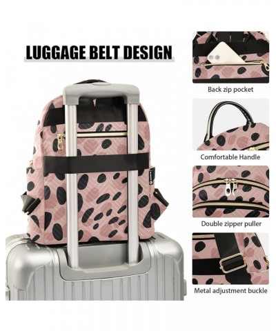 Pink Leopard Print Pattern Backpack Purse for Women Small Travel Bag Fashion Daypack M 202a3478 S(10.23"x5.11"x12.59") 202a34...