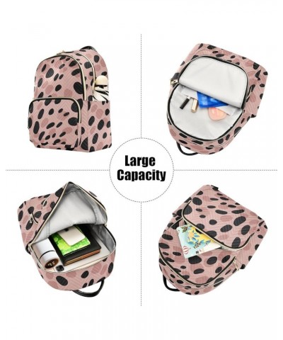 Pink Leopard Print Pattern Backpack Purse for Women Small Travel Bag Fashion Daypack M 202a3478 S(10.23"x5.11"x12.59") 202a34...