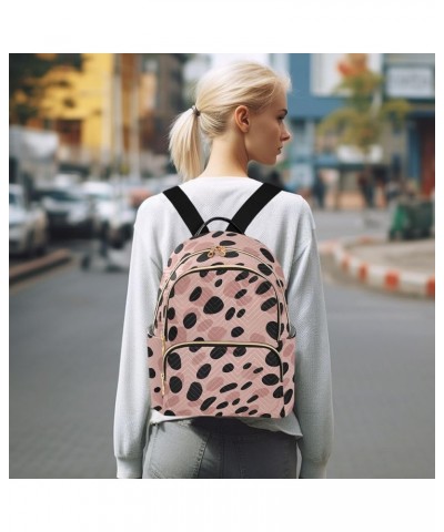 Pink Leopard Print Pattern Backpack Purse for Women Small Travel Bag Fashion Daypack M 202a3478 S(10.23"x5.11"x12.59") 202a34...