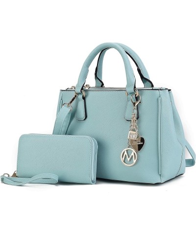 Satchel Bags for Women With Wristlet Wallet, Vegan Leather Shoulder Pocketbook Handbag Purse Ruth Seafoam $34.50 Satchels