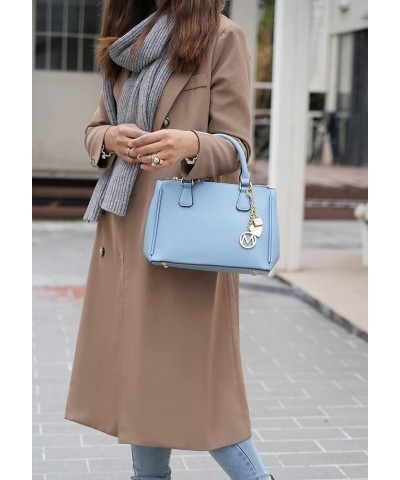 Satchel Bags for Women With Wristlet Wallet, Vegan Leather Shoulder Pocketbook Handbag Purse Ruth Seafoam $34.50 Satchels