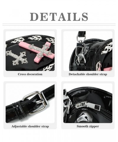 Women Gothic Punk Crossbody Bag Cute Heart Shaped Studded Shoulder Bag Purse 02 Black $11.60 Shoulder Bags